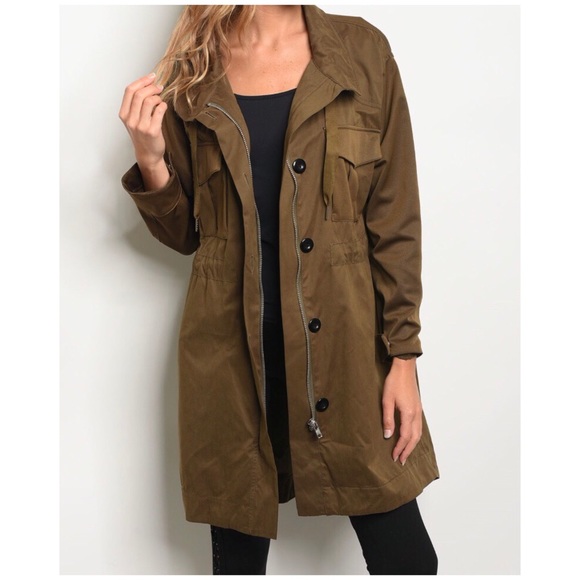 143rd Style Haus Jackets & Blazers - OLIVE UTILITY JACKET